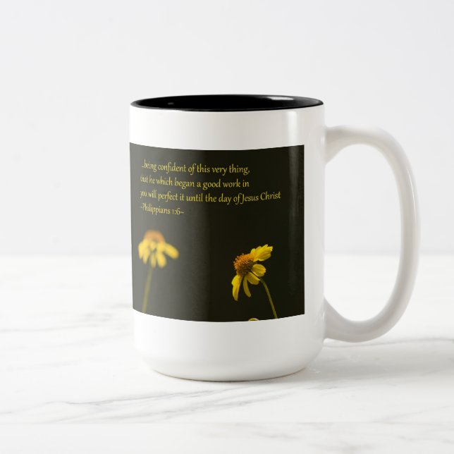 Philippians 1:6 Two-Tone coffee mug (Right)