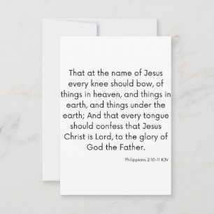 Philippians 2:10-11 KJV Bible Scripture Greeting Card