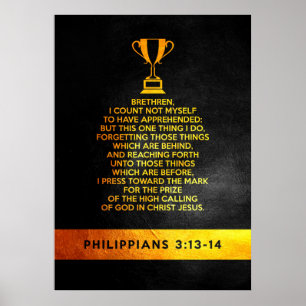 Philippians 3:13-14 Bible Verse Poster