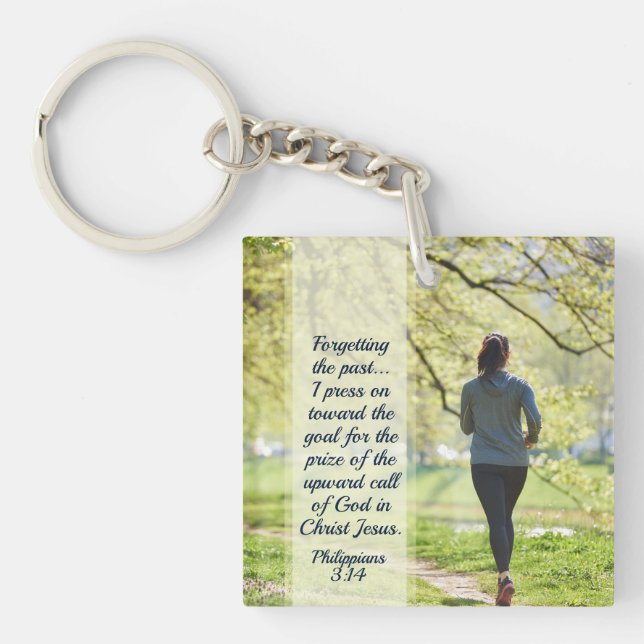 Philippians 3:13-14 Forgetting the Past Key Ring (Front)