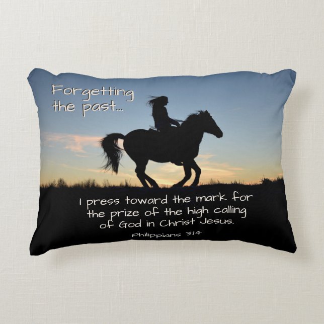 Philippians 3:13-14 I press towards the mark, Decorative Cushion (Front)