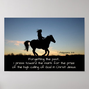 Philippians 3:13-14 I press towards the mark, Poster