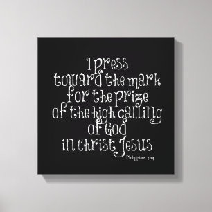 Philippians 3.14 Bible Verse Canvas Print