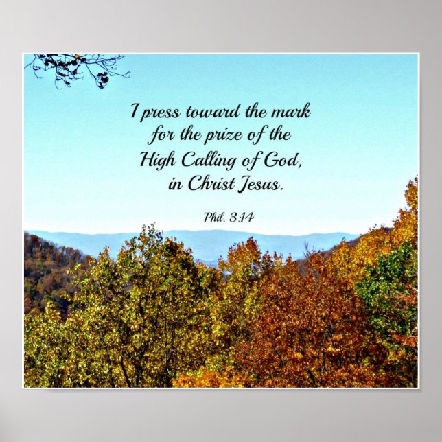 Philippians 3:14 I press towards the mark... Poster (Front)