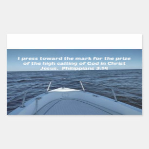 Philippians 3:14 I press towards the mark  Rectangular Sticker