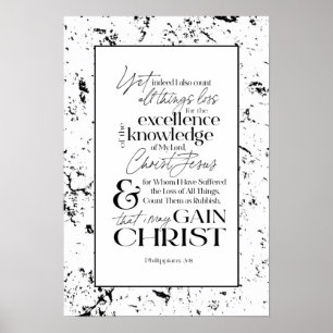PHILIPPIANS 3:8 Bible Verse Art Poster