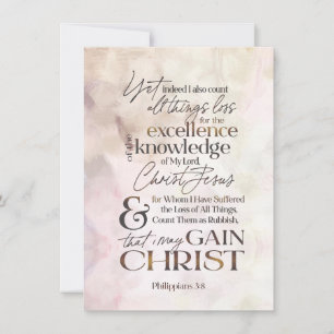 Philippians 3:8 Scripture Watercolor Card