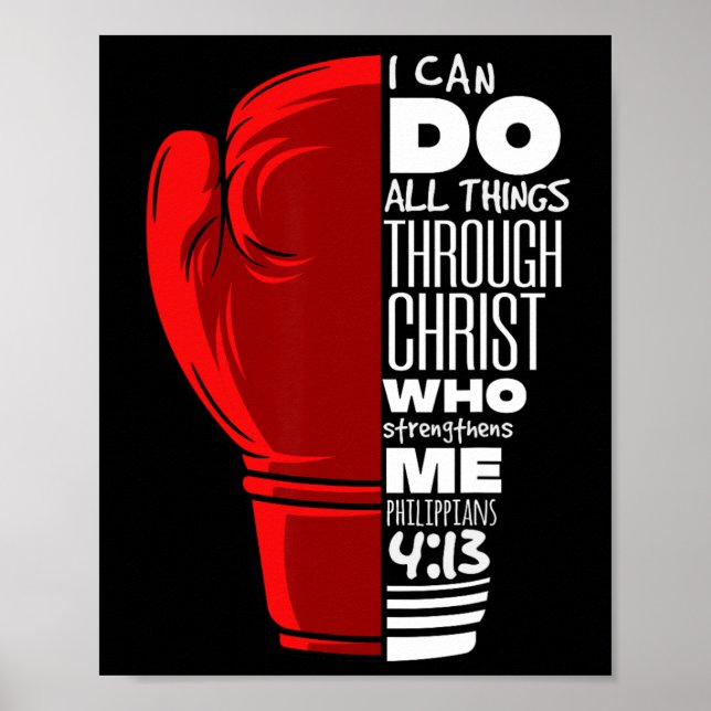 Philippians 413 Religious Boxing Funny Christian B Poster (Front)