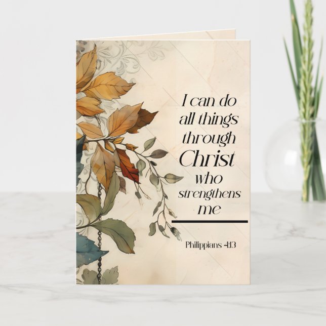 Philippians 4:13 All things through Christ Bible Card (Front)