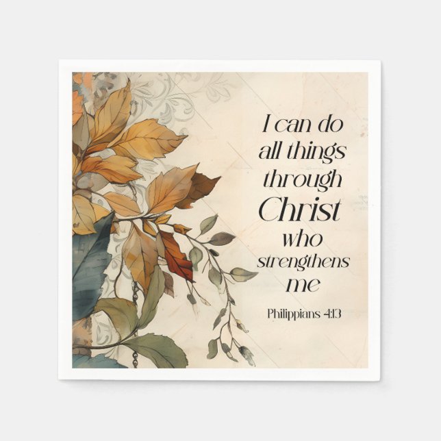 Philippians 4:13 All things through Christ Bible Napkin (Front)