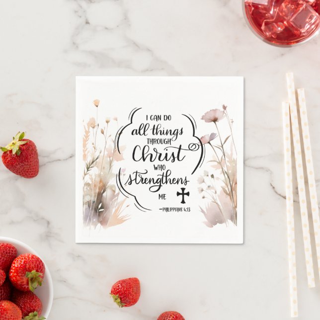 Philippians 4:13 All things through Christ Bible  Napkin (Insitu)