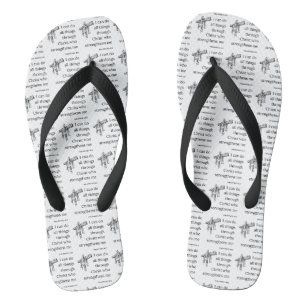 Philippians 4:13 Bible Scripture KJV Quote Unisex Flip Flops