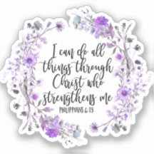 Philippians 4:13 Bible Scripture Purple Lavender