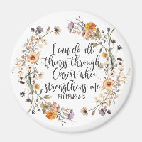 Philippians 4:13 Bible Scripture Verse Floral