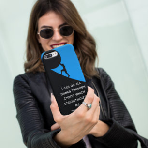 Philippians 4:13 Bible Verse Giant Stone iPhone X Case