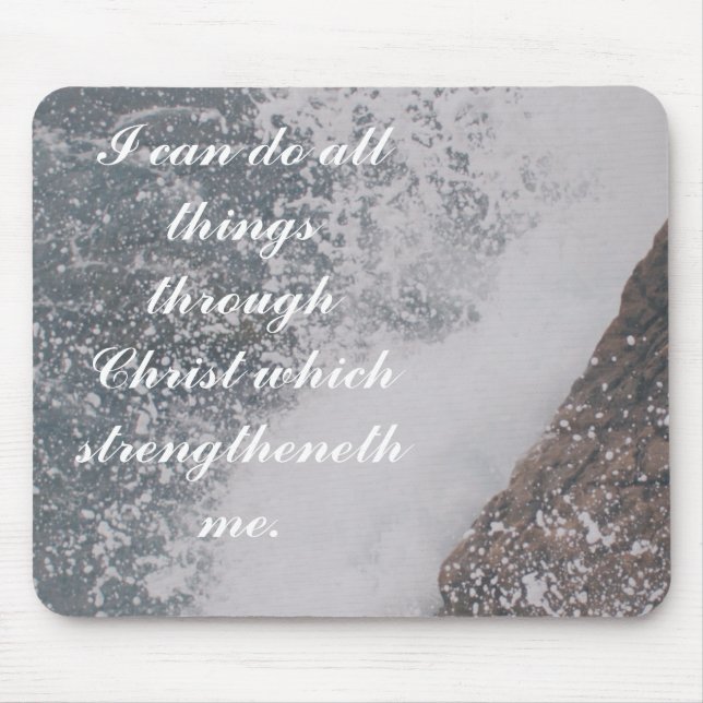 Philippians 4:13 Bible Verse Majestic Ocean Mouse Mat (Front)