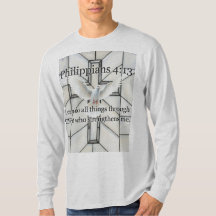 Philippians 4:13 Bible Verse Men's Long Sleeve Tee