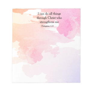 Philippians 4:13, bible verse notepad