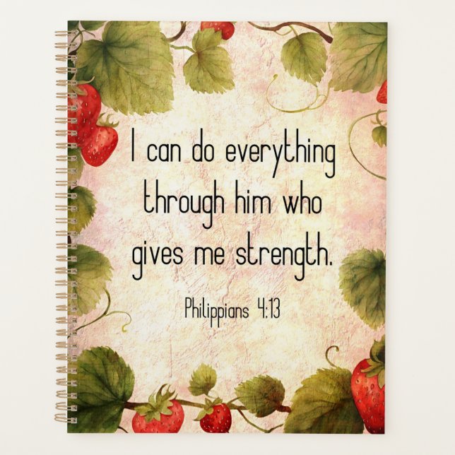 Philippians 4:13 Bible Verse on Timeless Design Planner (Front)
