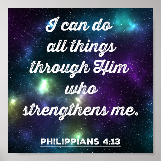 Philippians 4:13 Bible Verse Poster (Front)
