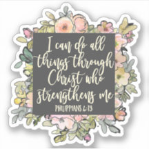 Philippians 4:13 Bible Verse Pretty Pastel Floral
