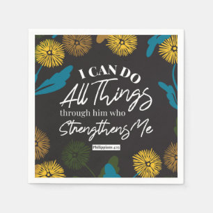 Philippians 4:13 black ver napkin