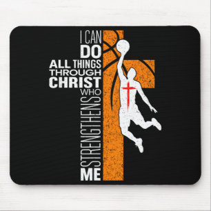 Philippians 4_13 Christian Basketball Religious Bi Mouse Mat