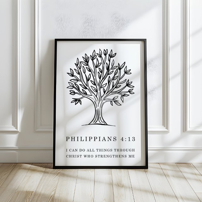 Philippians 4:13 Christian Bible Verse Art Poster (Creator Uploaded)