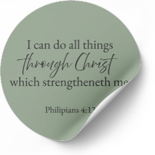 Philippians 4:13 Christian Bible Verse Sticker