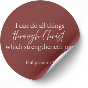 Philippians 4:13 Christian Bible Verse Sticker
