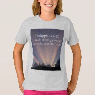 Philippians 4:13 Christian Girl's Tee Shirt