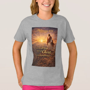 Philippians 4:13 Christian Girl's Tee Shirt