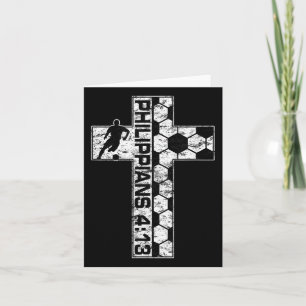 Philippians 4_13 Christian Soccer Player Jesus Chr Card