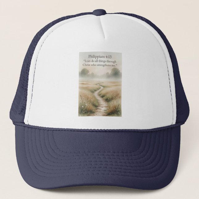 Philippians 4:13 Christian Trucker Hat (Front)