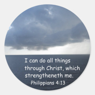 Philippians 4:13 classic round sticker