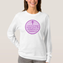 Philippians 4:13 Cross Christian Inspiring Purple