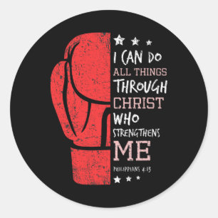 Philippians 4 13 I Can Do All Things Christian Box Classic Round Sticker