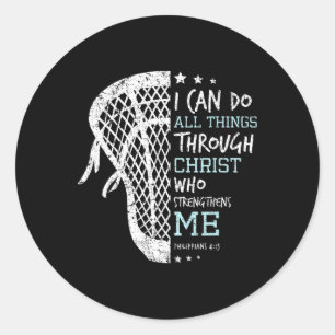 Philippians 4 13 I Can Do All Things Christian Lac Classic Round Sticker
