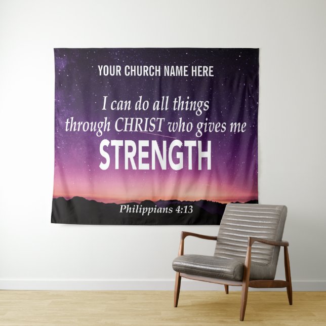 Philippians 4:13 I CAN DO ALL THINGS Church Tapestry (In Situ (Horizontal))