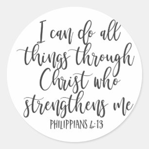 Philippians 4:13 I can do all things Classic Round Sticker