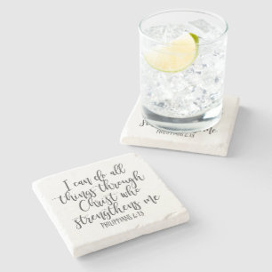 Philippians 4:13 I can do all things Poster Stone Coaster