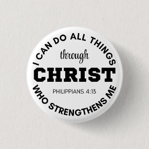 Philippians 4:13 I can do all things Scripture 3 Cm Round Badge