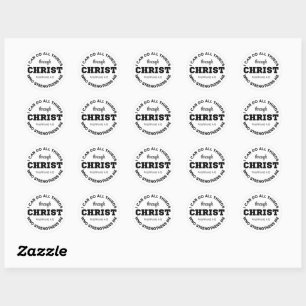 Philippians 4:13 I can do all things Scripture Classic Round Sticker
