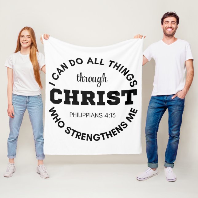 Philippians 4:13 I can do all things Scripture Fleece Blanket (In Situ)