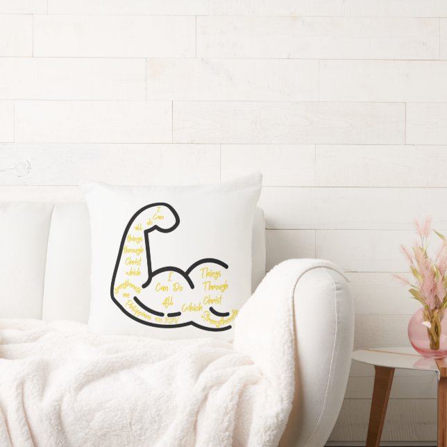 Philippians 4:13 KJV Bible Verse Cushion (Couch)