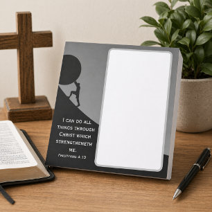 Philippians 4:13 KJV Bible Verse Giant Stone  Notepad