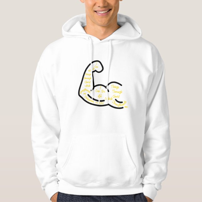 Philippians 4:13 KJV Bible Verse Men's Hoodie (Front)