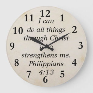philippians 4:13 large clock