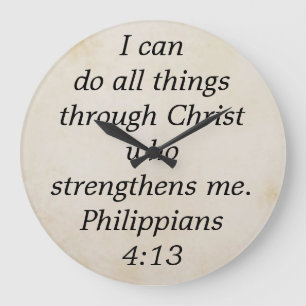 philippians 4:13 large clock