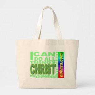 Philippians 4:13 Men, Women, Kids, Pets, Accessori Large Tote Bag